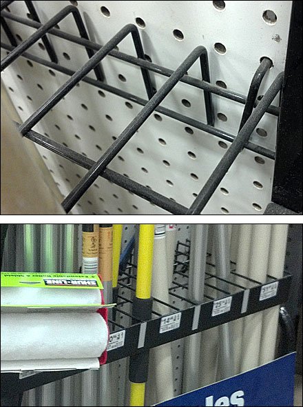 Pegboard Extension Pole Rack Combo