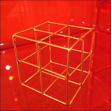 Cubic Wireforms in Brass Closeup