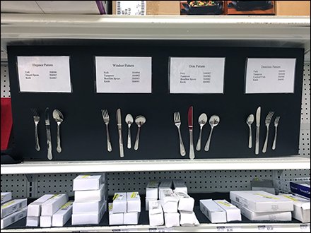 Open Pattern Cutlery Place Setting Display