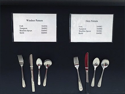 Open Pattern Cutlery Place Setting Display