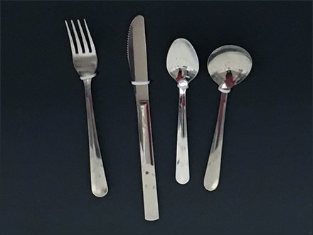 Open Pattern Cutlery Place Setting Display