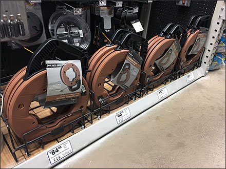 Electrical Fish Tape Shelf-Edge Wire Rack
