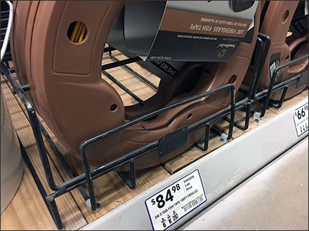 Electrical Fish Tape Shelf-Edge Wire Rack