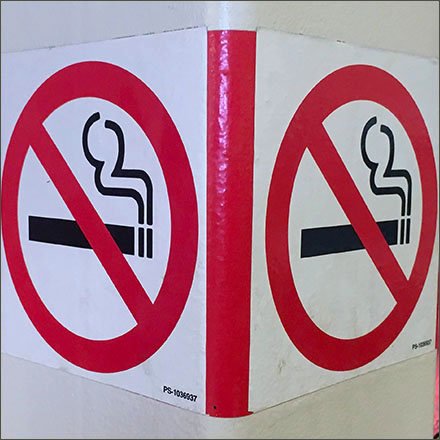 No-Smoking Column Wrap Warning
