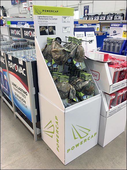 Lowes PowerCap Lighted Beanie Display