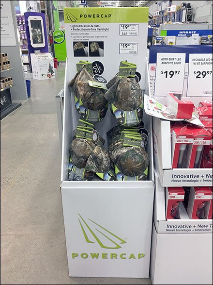 Lowes PowerCap Lighted Beanie Display