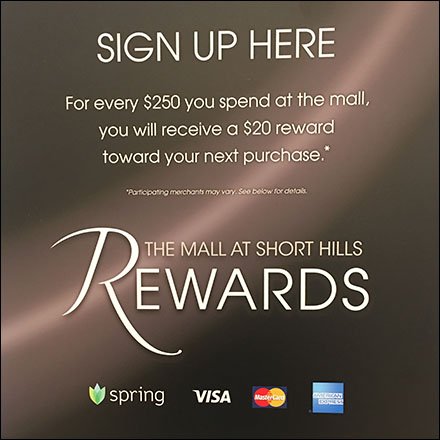Sign Up For Rewards At The Short Hills Mall