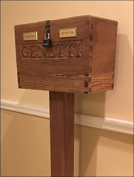 Hand-Carved Key Return and Suggestion Box