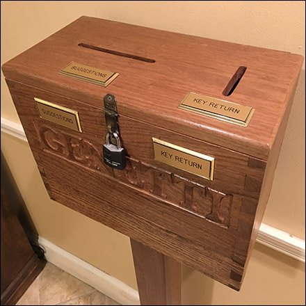 Hand-Carved Key Return and Suggestion Box