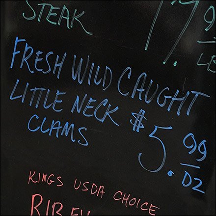 Fresh Wild Caught Little-Neck-Clams Chalkboard