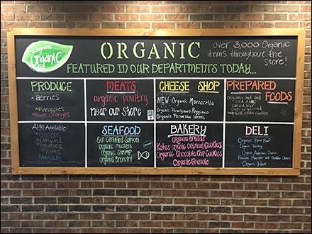 Chalkboard of Storewide Organic Choices