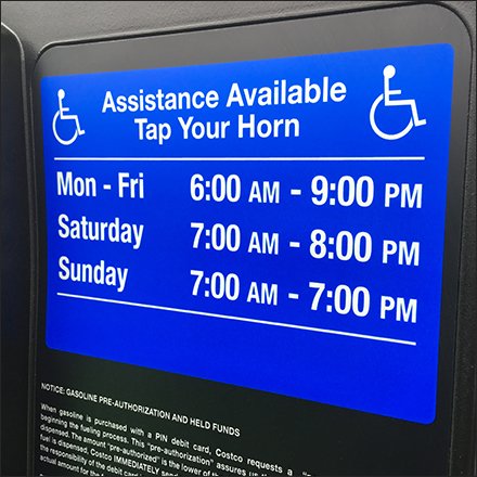 Costco Handicapped Gas Pump Assistance Feature