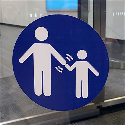Please Hold Hands Revolving Door Warning