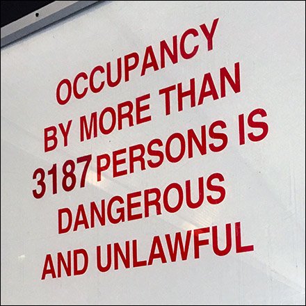 Restroom Occupancy Limit 3187 Persons