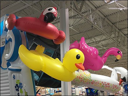 Swim Inflatables Fly Via Fishing Line