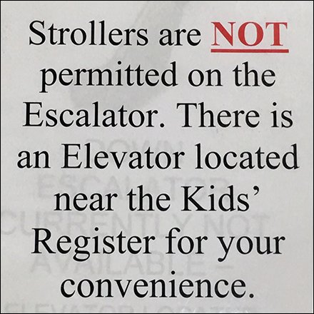 Strollers Not Permitted