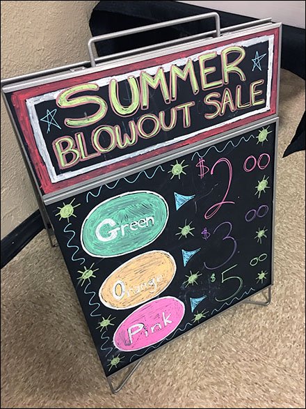 Color-Coded Summer Blowout Sale Easel