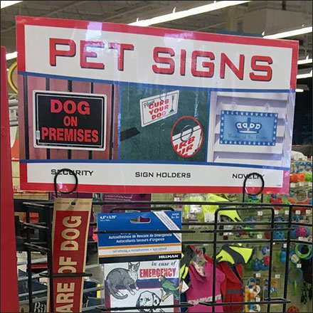Pet Sign Open Wire PowerWing Outfitting