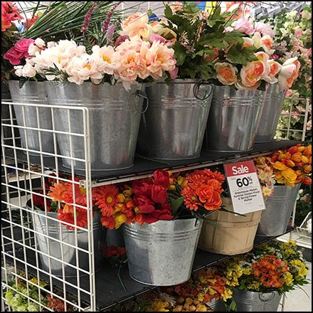 Fall Floral Galvanized Bucket Display Feature