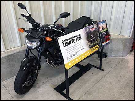 Motorcycle Hero Store Entry Display