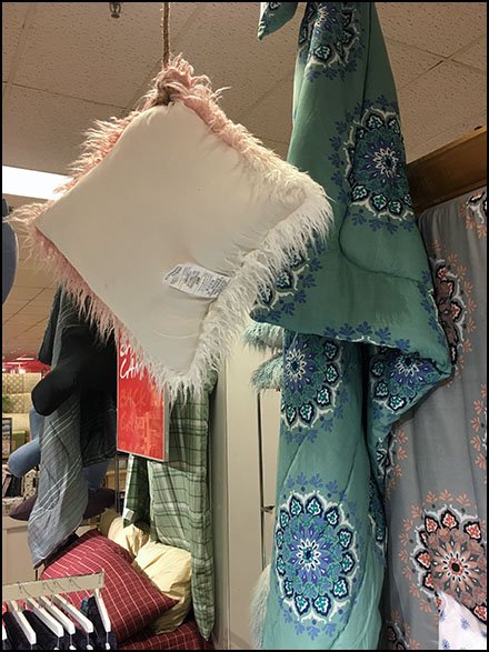 Back-to-Campus Ceiling Tie Linen Display