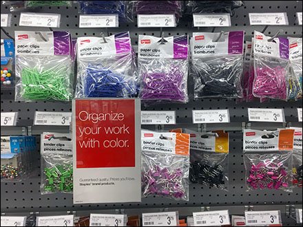 Color-Coded Paper Clip Scan Hook Display