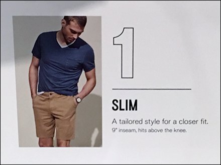 Express Shorts Shelf-Edge Style Definitions