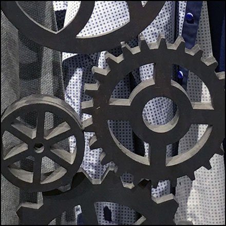 Intricate Gear-Driven Apparel Display Feature