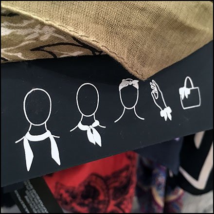 On-Package Scarf Tie Instructions Bolster Sales