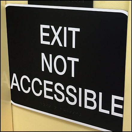 No Restroom Exit Possible Warning Sign