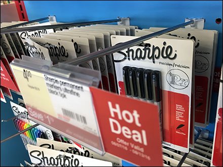 Attached-Back Sharpies Straight-Entry Hook Endcap