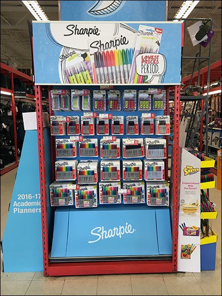 Attached-Back Sharpies Straight-Entry Hook Endcap