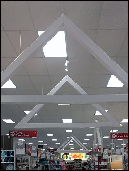 Ceiling Space Frame Trusses Run The Aisle