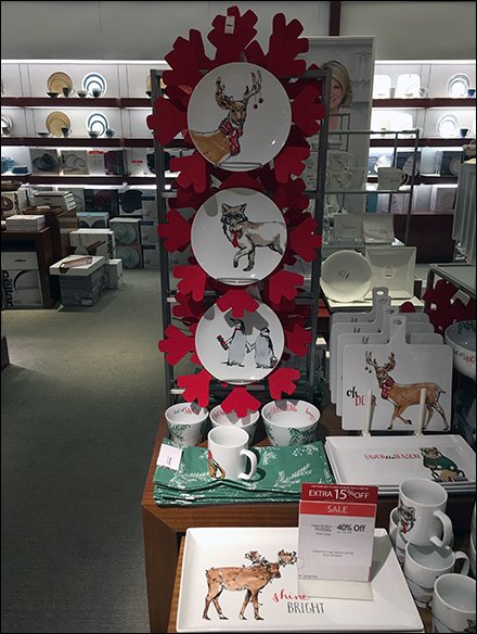 Christmas Tableware On Vertical Display