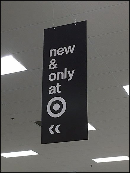 New and Only At Target Ceiling Sign