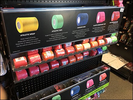 Gravity Feed Color-Coded Athletic Bandages
