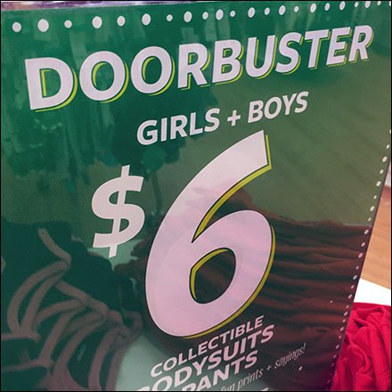 Doorbusters Vertical Acrylic Table-Top Sign