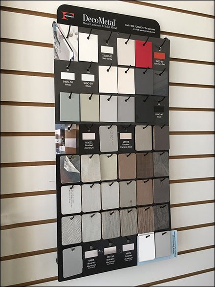 Formica DecoMetal Samples Slatwall Standoffs