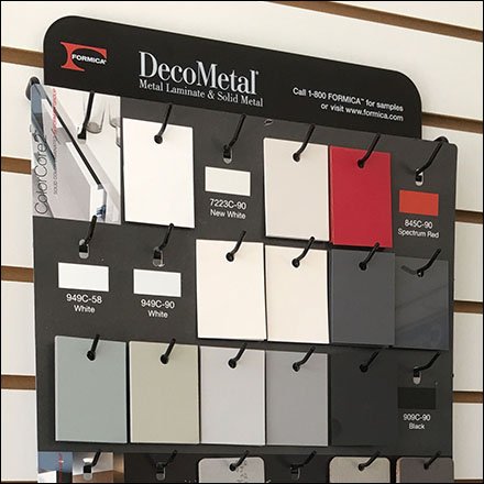 Formica DecoMetal Samples Slatwall Standoffs