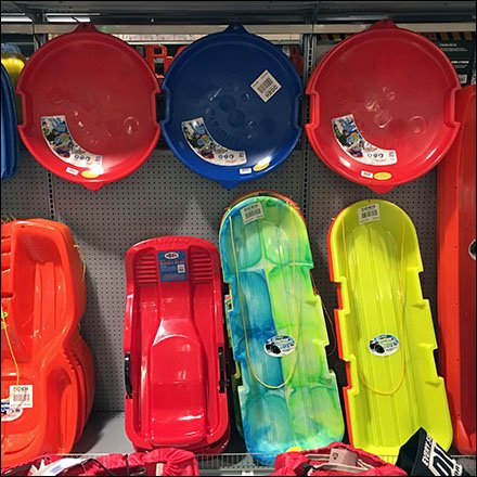 Snow Sled and Saucer Inline Gondola Display