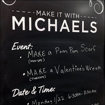 Make It With Michaels Calendar Events Feature