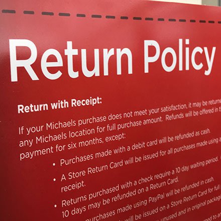 Return Policy Highlighted In Red