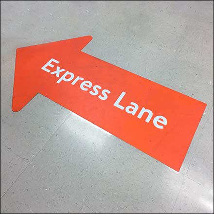 Express Lane Floor Graphic Directional Feature