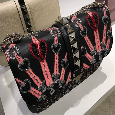 Beaded Rhinestone Valentino Purse Presentation