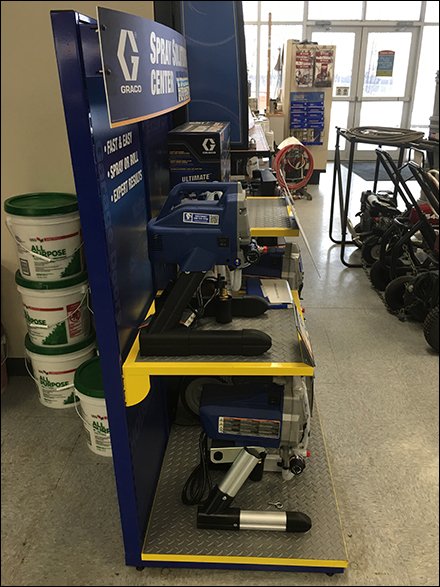 Paint Sprayer Solutions Center Display By Graco
