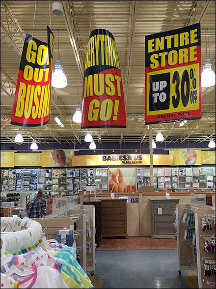 Store Closing Signs At Babies R Us