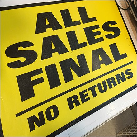 All Sales Final Counter Mat Pronouncement
