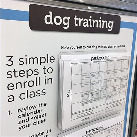 Petco DogTraining Calendar Entry Sign Feature