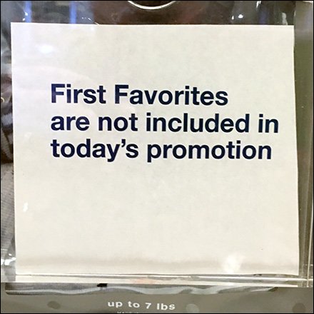 Favorites Not Included In Sale Promotion Aux