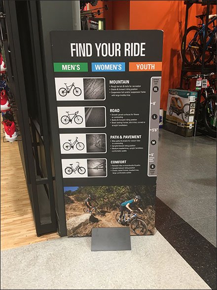 Dick's Find Your Ride Bicycle Guide Display